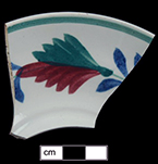 Floral pattern on double curve shape saucer-chrome colors